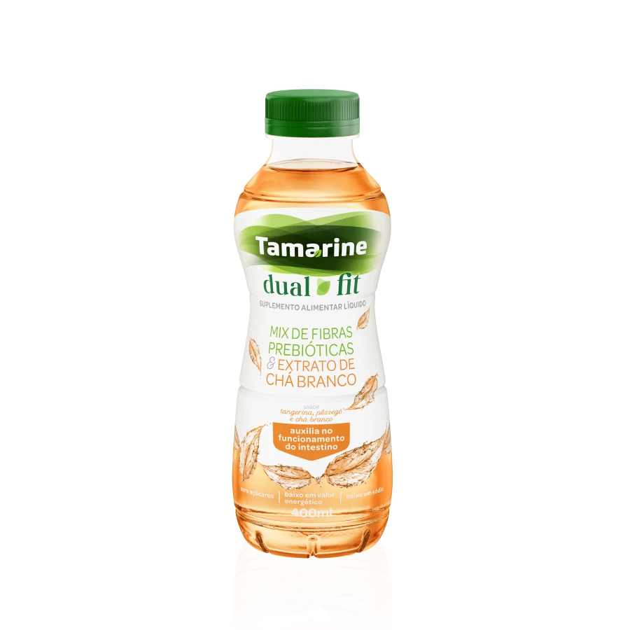 Embalagem de Tamarine Dual Fit Garrafa 400mL sabor chá branco